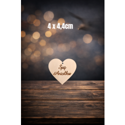 Śpij Aniołku, serca klasyczne równe 4cm, zawieszka Śpij Aniołku, sklejka 3mm
